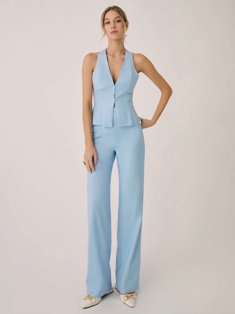 Commense Halter Top Vest And Pants Set - Size L